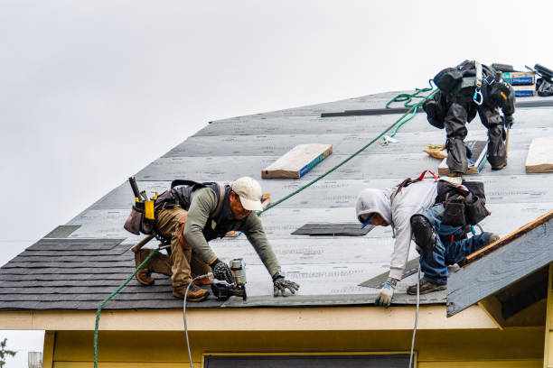 Professional Gutter Installation technician working in Higginsville, MO